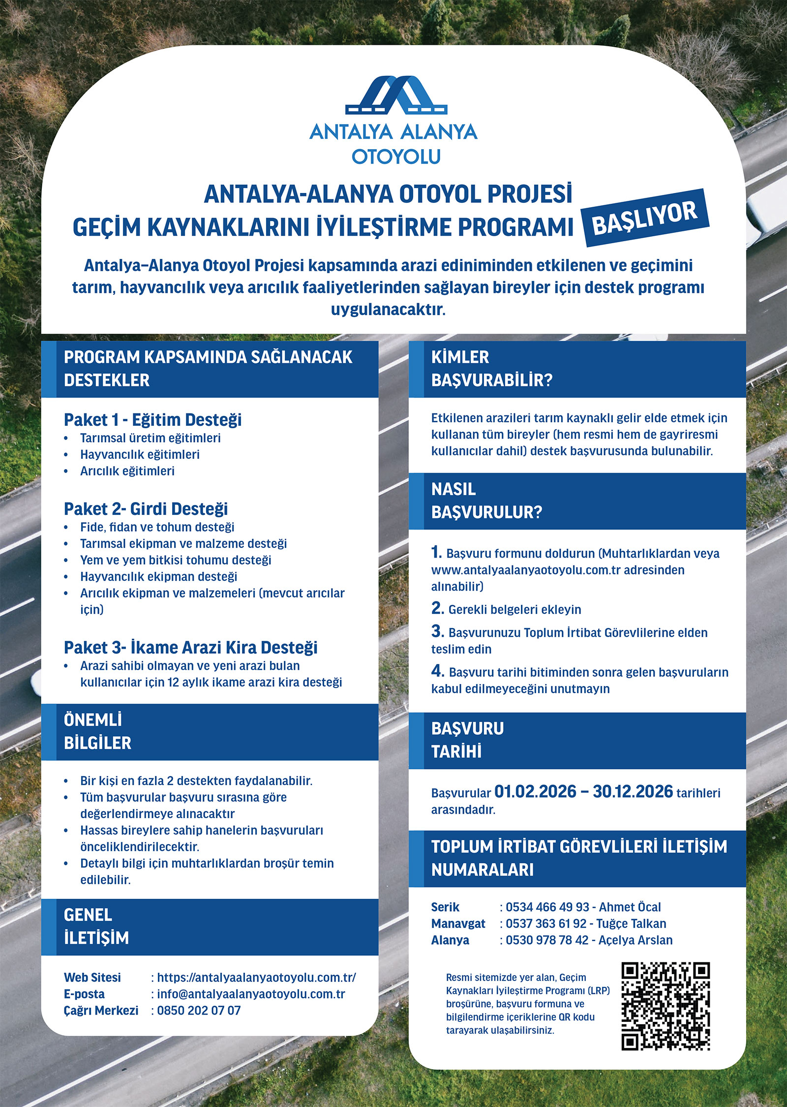 Antalya Alanya Otoyol Projesi Geçim Kaynaklarını İyileştirme Programı Başlıyor