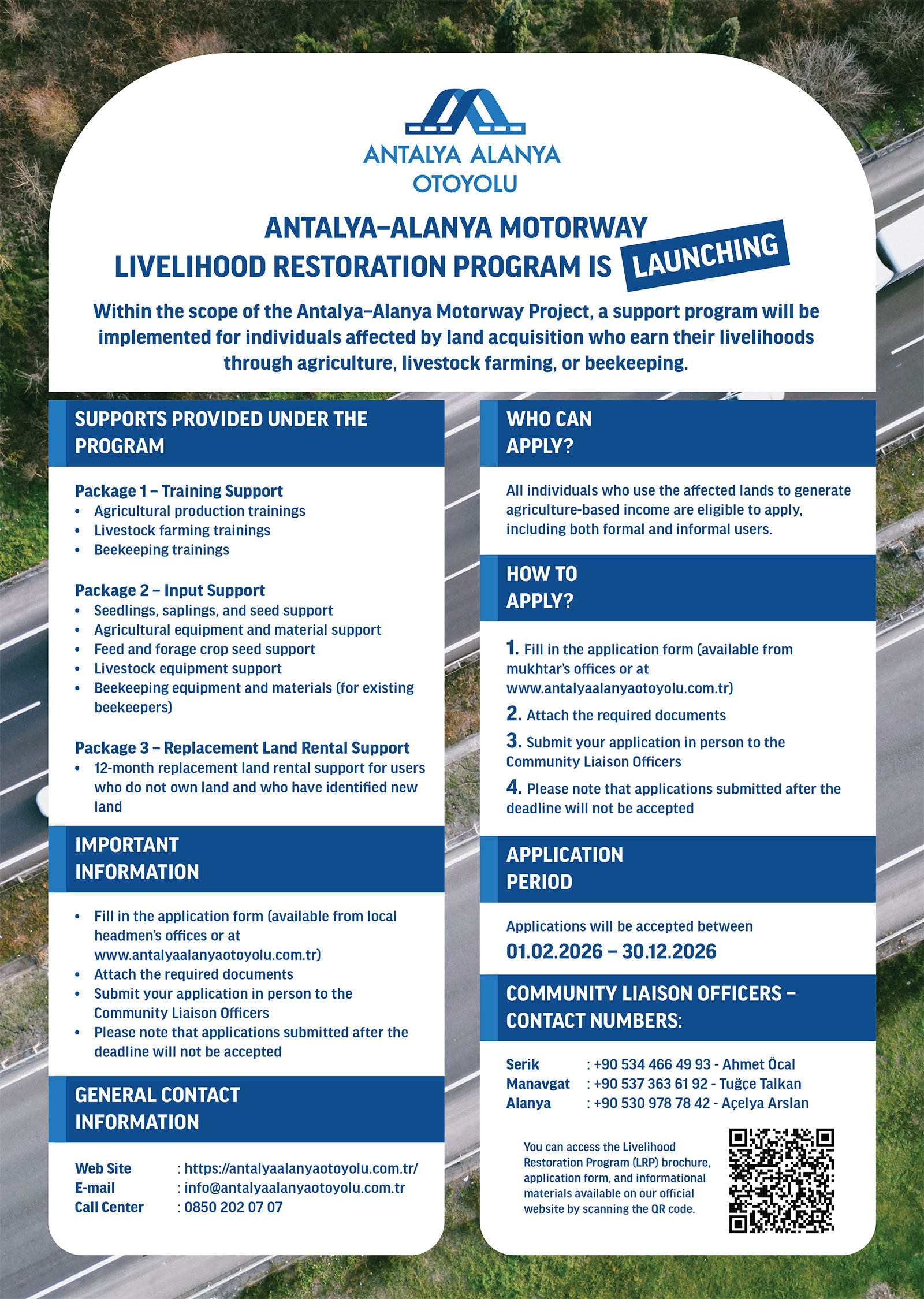 Antalya-Alanya Motorway Livelihood Restoration Program Is Launching